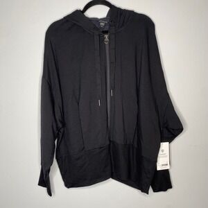 New Athleta Black Balance Sweatshirt Full Zip Hoodie Athletic Athleisure Size 2X